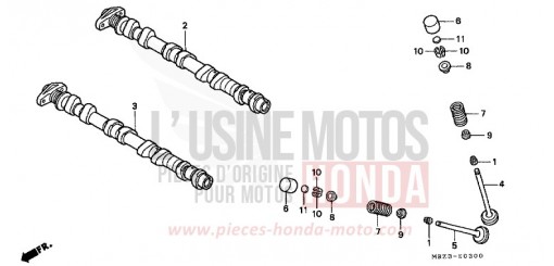 ARBRE A CAMES/SOUPAPE CB600FY de 2000